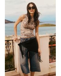 Weekday - Low Rise Relaxed Cropped Denim Shorts - Lyst