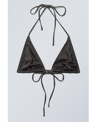 Weekday - Printed Triangle Halter Bikini Top - Lyst