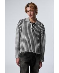 Weekday - Boxy Cable-Knit Polo Sweater - Lyst