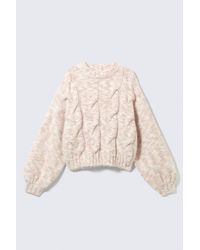 Monki - Chunky Cable-Knitted Sweater - Lyst
