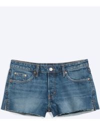 Weekday - Bite Low Rise Mini Denim Shorts - Lyst
