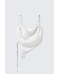 Monki - Asymmetric Satin Strap Top - Lyst