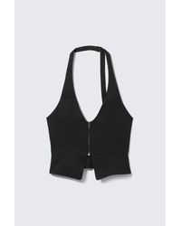 Monki - Structured Halter Zip Waistcoat - Lyst