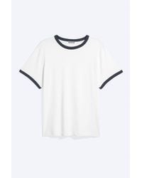 Weekday - Short-Sleeved Contrast Trim Cotton T-Shirt - Lyst