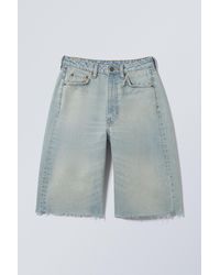 Weekday - Halo Curve High Waisted Wide Leg Denim Shorts - Lyst