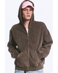 Weekday - Loose Graphic Zip Hoodie - Lyst