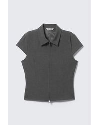 Weekday - Fitted Short-Sleeved Zip Top - Lyst