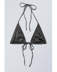 Weekday - Printed Triangle Halter Bikini Top - Lyst