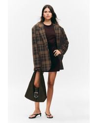 Monki - Single-Breasted Oversized Checked Blazer - Lyst