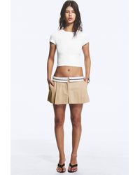 Monki - Folded Waist Pleated Mini Skirt - Lyst