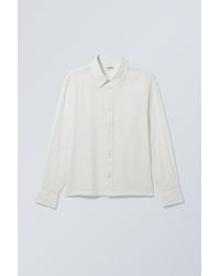 Weekday - Oversized Boxy Linen Blend Shirt - Lyst