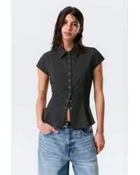 Weekday - Slim Fit Short-Sleeved Crepe Shirt - Lyst