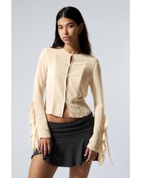 Weekday - Frilled Long-Sleeved Blouse - Lyst