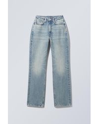 Weekday - Resolute Curve High Waisted Regular Straight Jeans - Lyst