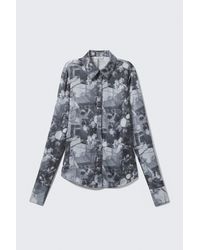Monki - Slim Fit Printed Button-Up Shirt - Lyst