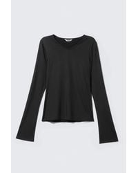 Monki - Long-Sleeved V-Neck Top - Lyst