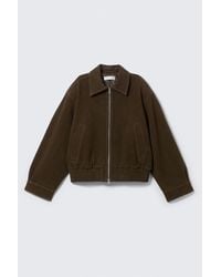 Weekday - Boxy Suede Zip Jacket - Lyst