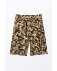 Weekday - Low Rise Cargo Cotton Twill Jorts - Lyst