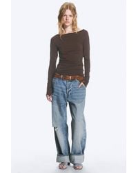 Monki - Sheer Boatneck Long-Sleeve - Lyst
