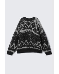 Weekday - Oversized Fair Isle Knit Sweater - Lyst
