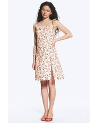 Monki - Midi Square Neck Slit Dress - Lyst
