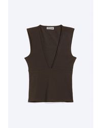 Weekday - Fitted V-Neck Sleeveless Top - Lyst