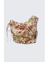 Monki - Sheer Asymmetric Drawstring Top - Lyst