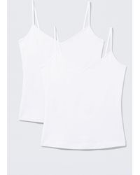Weekday - 2-Pack Slim V-Neck Cotton Singlet - Lyst
