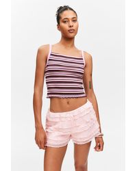 Monki - Verkürztes, Geripptes Tanktop - Lyst
