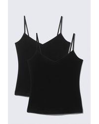 Weekday - 2-Pack Slim V-Neck Cotton Singlet - Lyst