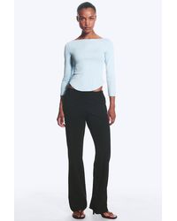 Monki - Low Waist Straight Slim Trousers - Lyst