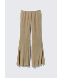 Weekday - Low Rise Flared Crinkled Trousers - Lyst