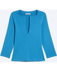 Weekday - Split V-Neck Three-Quarter Sleeve Top - Lyst