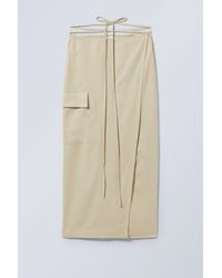 Weekday - Fold Linen Mix Long Skirt - Lyst