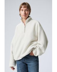 Weekday - Oversized Half-Zip Fleece Sweatshirt - Lyst