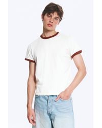 Weekday - Short-Sleeved Contrast Trim Cotton T-Shirt - Lyst