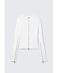 Weekday - Ribbed Fitted Zip Cardigan - Lyst