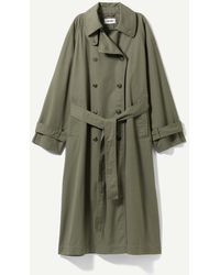 STAND Andere materialien trench coat in Grün Damen Bekleidung Mäntel Regenjacken und Trenchcoats 