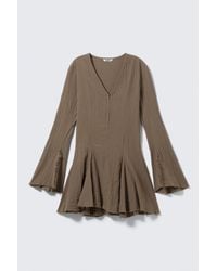 Weekday - Crinkled Long-Sleeved Mini Dress - Lyst