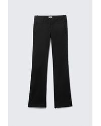 Monki - Low Rise Zip-Hem Satin Trousers - Lyst