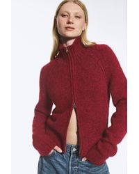 Weekday - Soft Knitted Fitted Zip Cardigan - Lyst