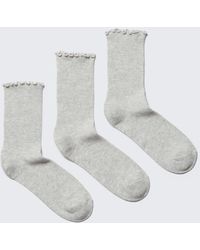 Weekday - 3-Pack Frill Edge Socks - Lyst
