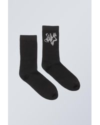 Weekday - Socken Aus Baumwolle Mit Strass - Lyst