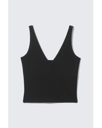 Weekday - Cropped Plunge Sports Top - Lyst