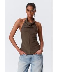 Weekday - Draped Halter Cowl-Neck Top - Lyst