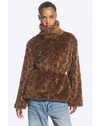 Monki - Waisted Faux Fur Jacket - Lyst
