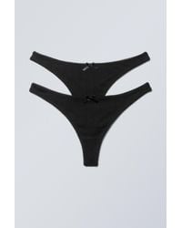 Weekday - 2-pack Pointelle Cotton Thongs - Lyst