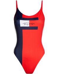 Tommy Hilfiger Badpak Rood/marine