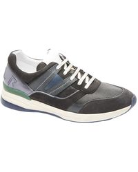 Van Lier Ferro leren sneakers grijs - Schoenen.nl