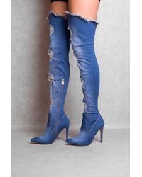 Blue Berry Women Over Knee High Boots 